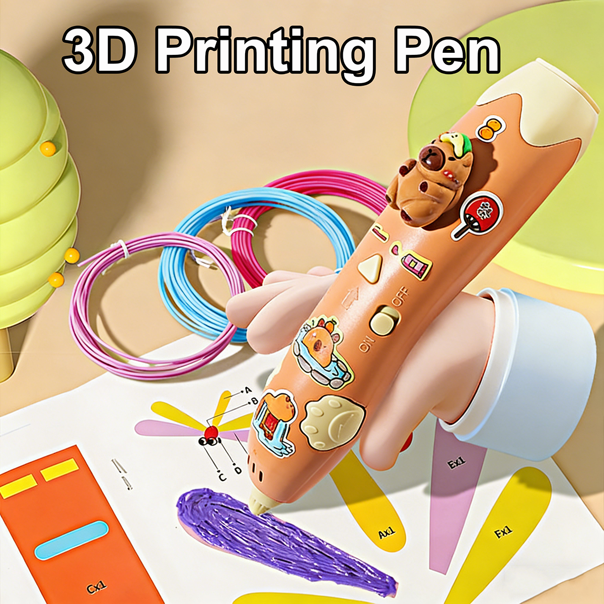 3D Printing Pen For Adults - قلم رسم كرتوني ثلاثي الأبعاد يمكنك