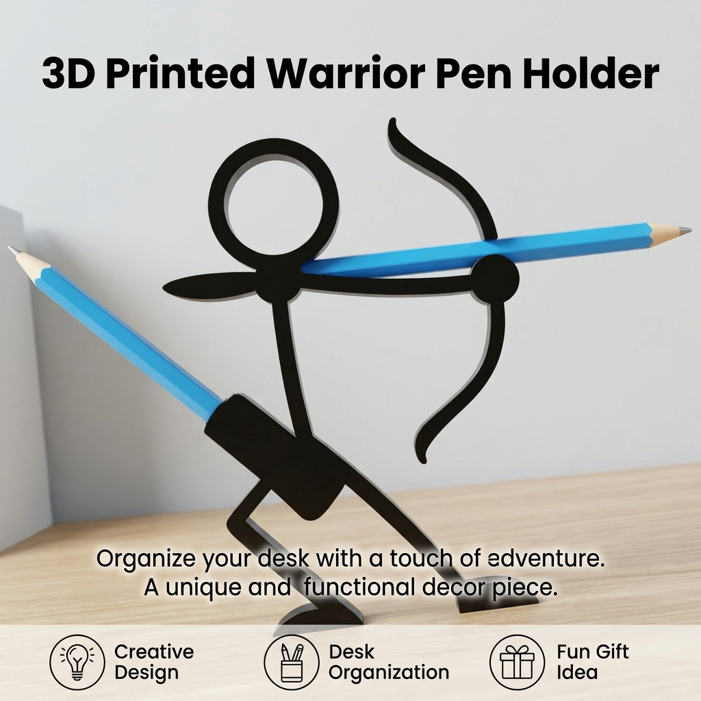 3D Printing Pen For Adults - حامل أقلام على شكل محارب ثلاثي