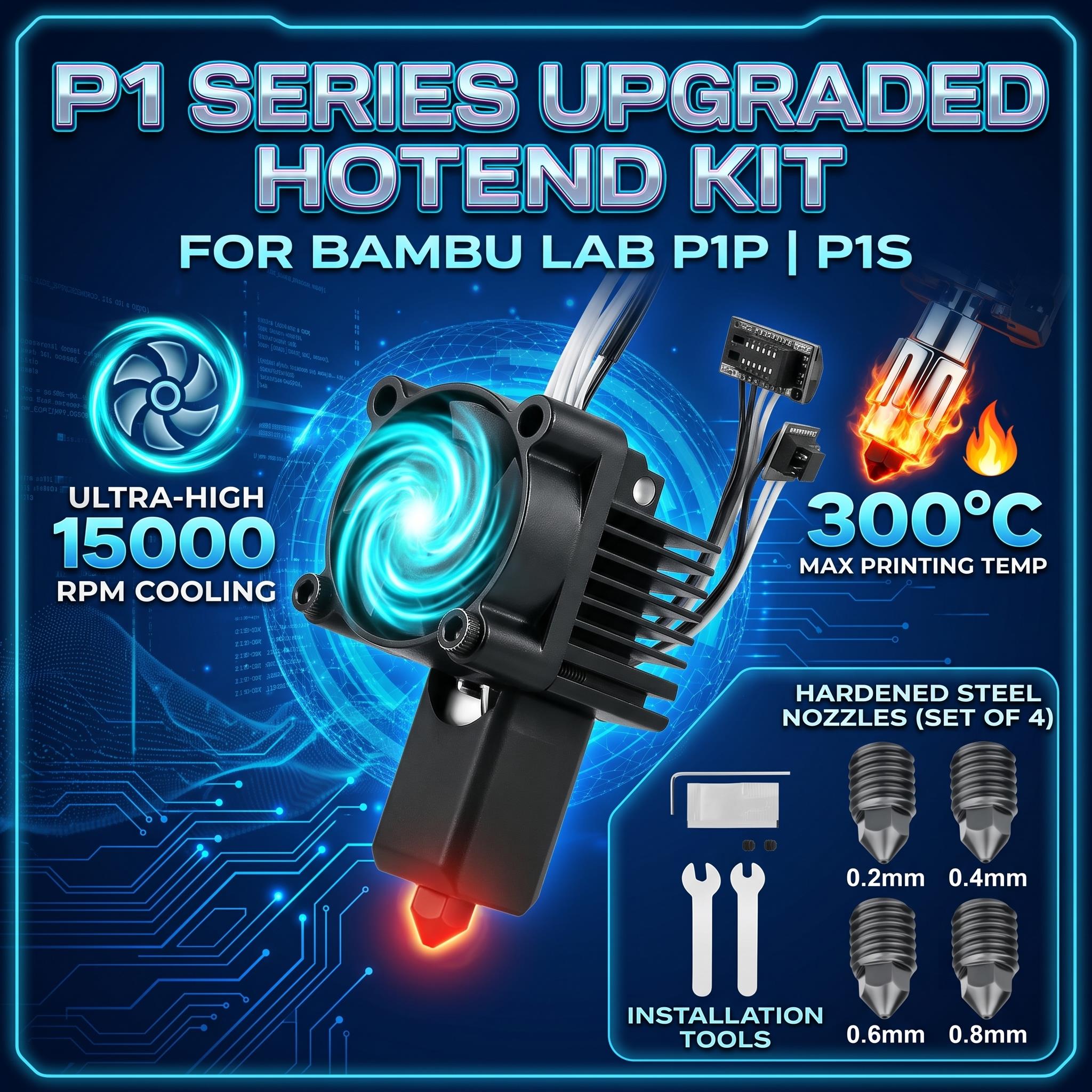 Nozzle 0.4Mm Hardened - طقم ترقية طابعة ثلاثية الأبعاد مع