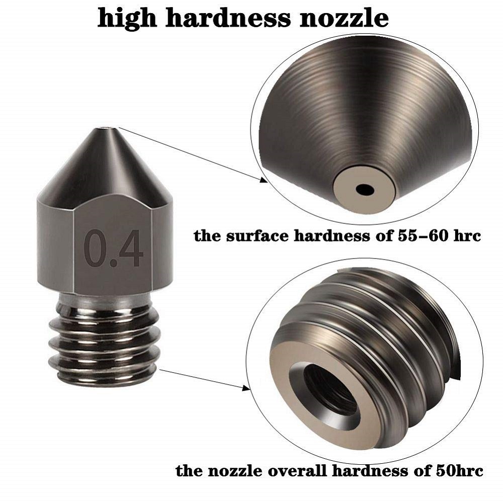 1/2/3 قطعة فوهة الصلب المقسى 0 - مراجعة Nozzle 0.4Mm Hardened وسعره