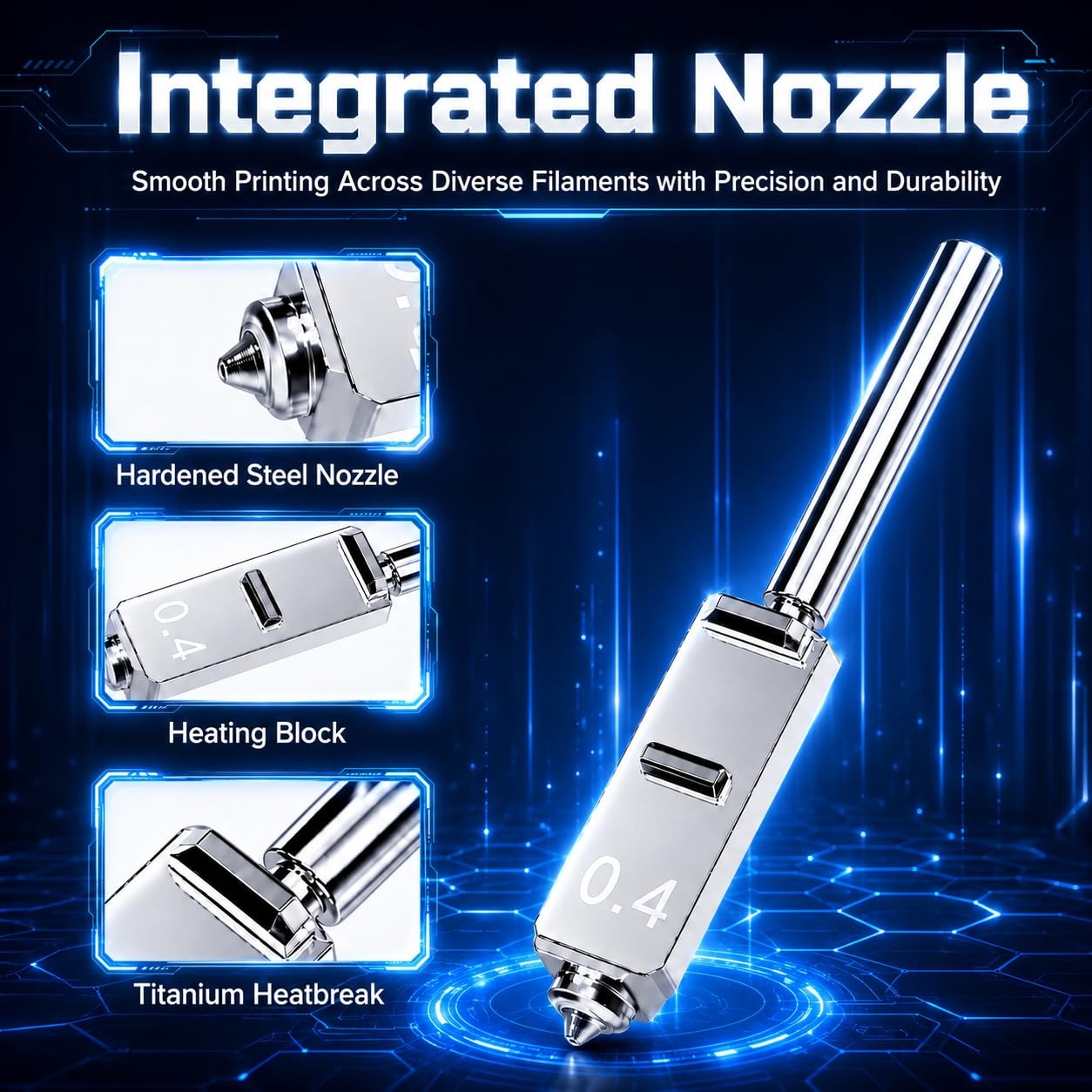فوهات فولاذية مقوية لطابعة Any - مراجعة Nozzle 0.4Mm Hardened وسعره