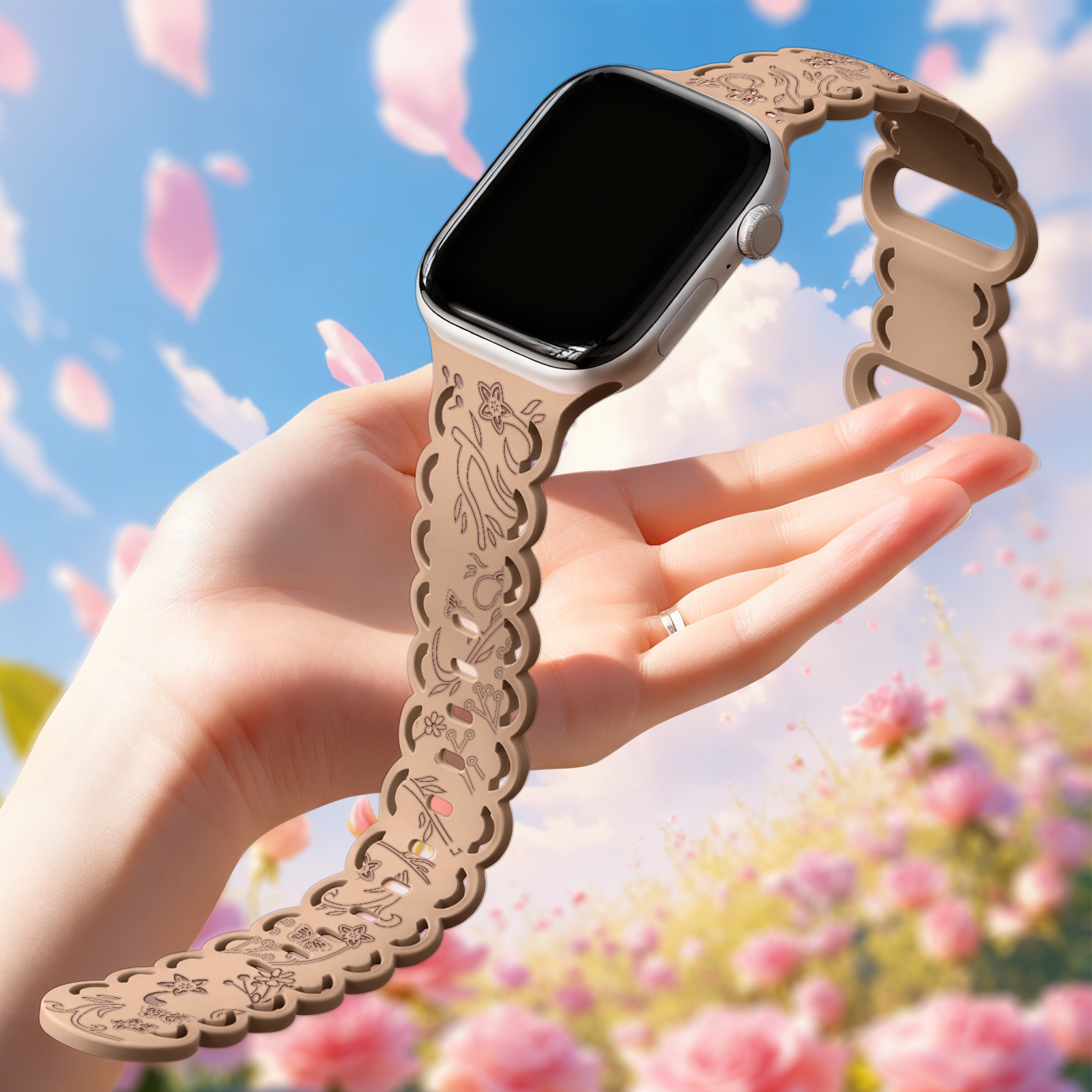 حزام سيليكون منقوش لساعة أبل س - مراجعة 3D Printing Watch وسعره