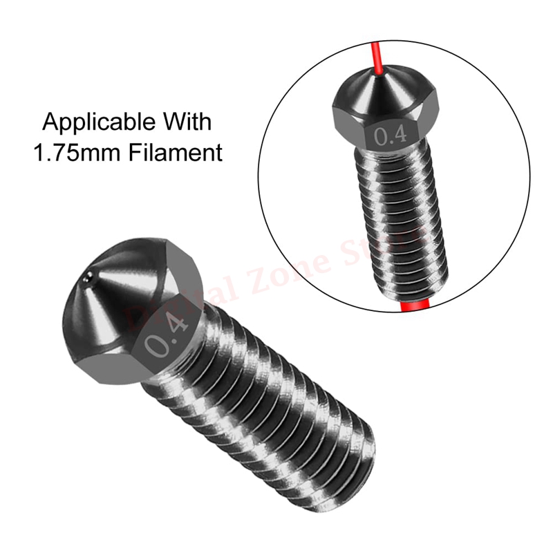 10 قطعة V6 تصلب الصلب بركان فو - مراجعة Nozzle 0.4Mm Hardened وسعره