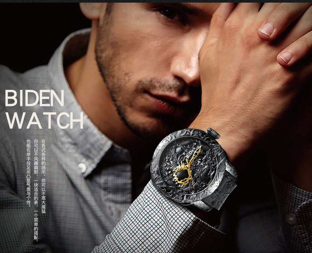 الفاخرة الذهب التنين النحت ساع - مراجعة 3D Printing Watch وسعره