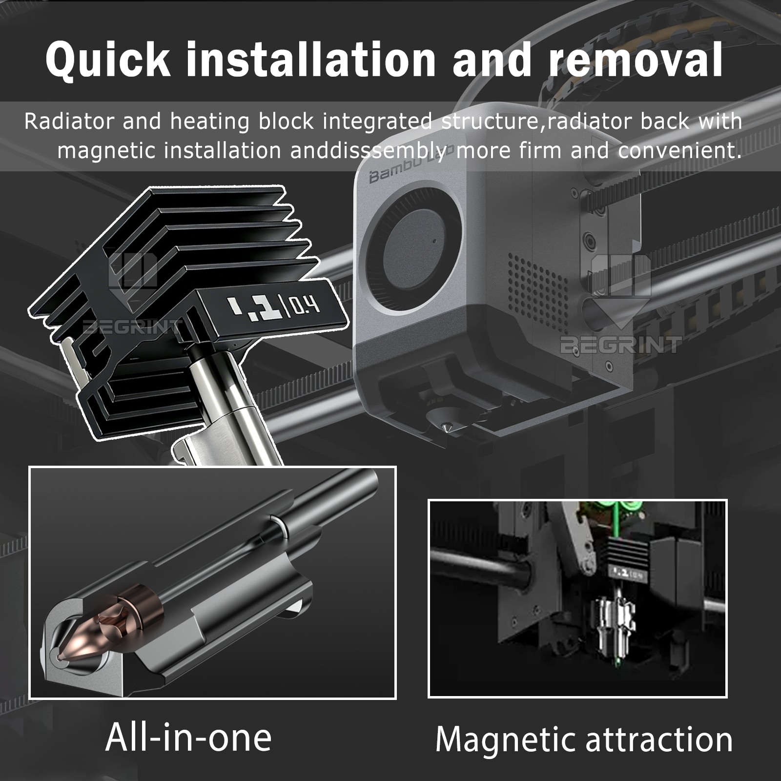 رأس طباعة متكامل جديد لطابعات  - مراجعة Nozzle 0.4Mm Hardened وسعره