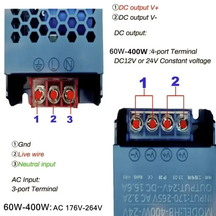 رقيقة جدا 12 فولت/24 فولت LED  - مراجعة 3D Printer Power Supply وسعره