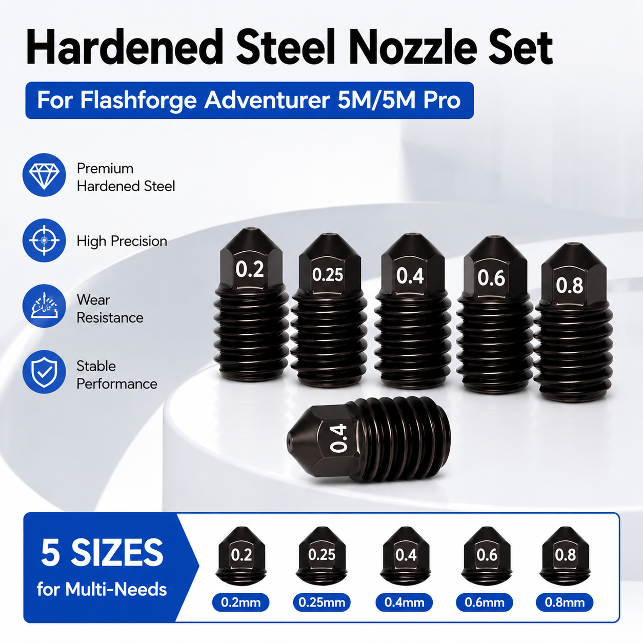 طقم فوهات نحاسية وفوهات فولاذي - مراجعة Nozzle 0.4Mm Hardened وسعره